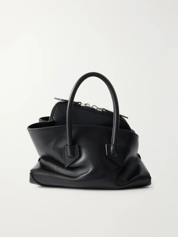 The Attico La Passeggiata Mini Asymmetric Leather Top-handle Bag