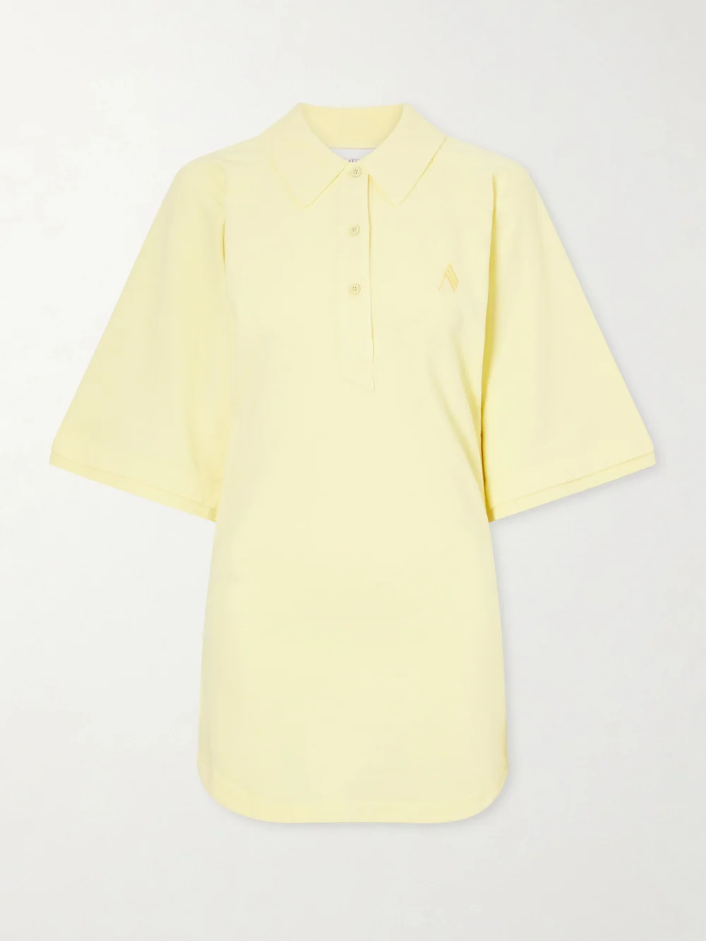 The Attico Logo-embroidered Cotton-piqué Mini Dress in yellow