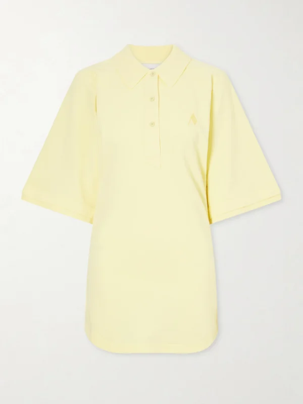 The Attico Logo-embroidered Cotton-piqué Mini Dress