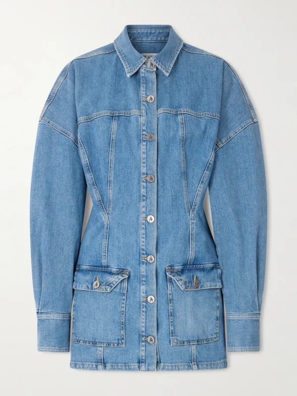 The Attico Paneled Denim Mini Dress