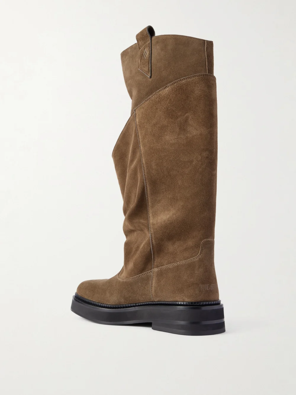 Back view of The Attico Passeggiata Layered Suede Knee Boots