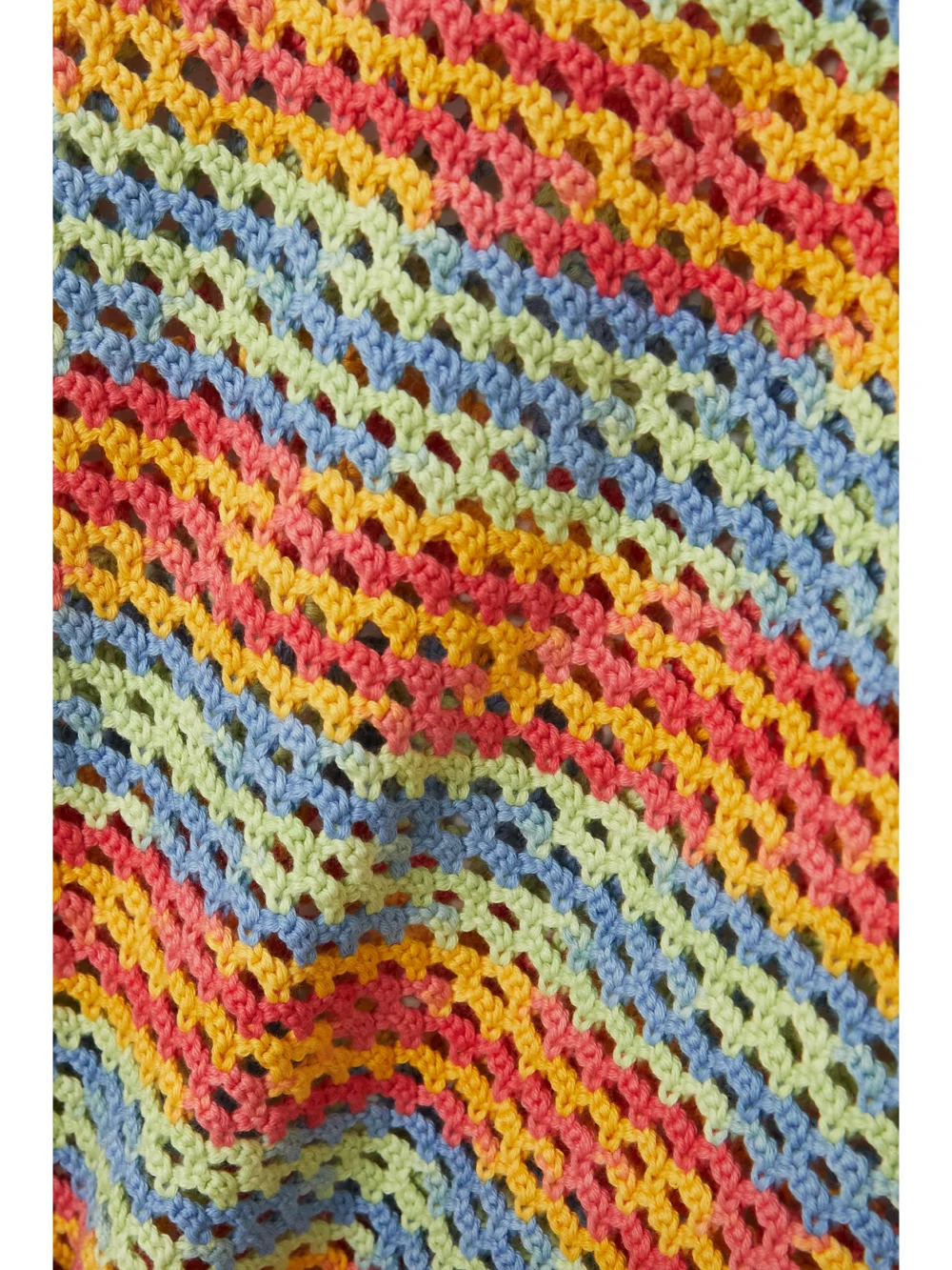 Close-up detail of The Elder Statesman Bridle Fringed Crocheted Cotton Midi Dress