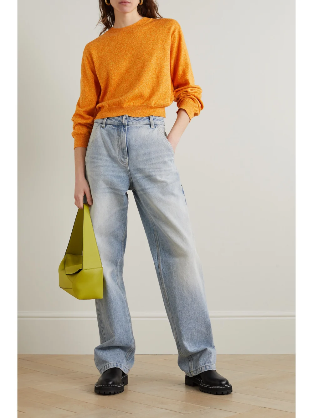The Elder Statesman Nova Organic Cotton and Cashmere-blend Sweater, worn by a model