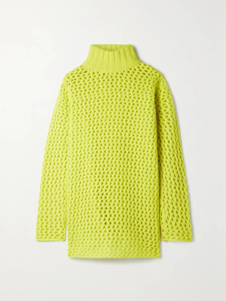 The Elder Statesman Open-knit Cashmere Turtleneck Sweater