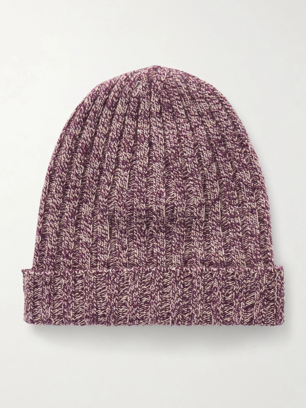 The Elder Statesman Pax Ribbed Cashmere Beanie in burgundy