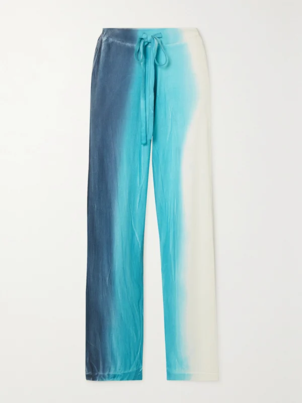 The Elder Statesman Scape Ombré Organic Cotton and Cashmere-blend Straight-leg Track Pants