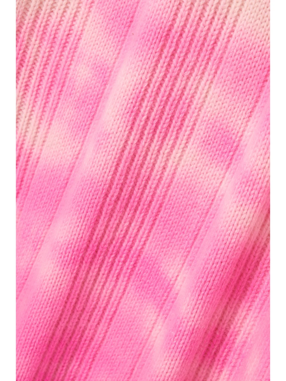 Close-up detail of The Elder Statesman Sonar Tie-dyed Ribbed Cashmere Midi Dress