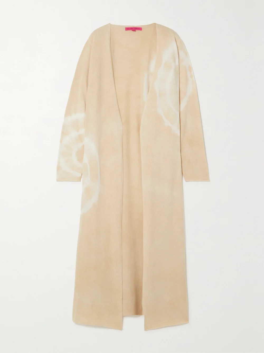 The Elder Statesman Spiral City Tie-dyed Merino Wool and Cashmere-blend Cardigan in beige