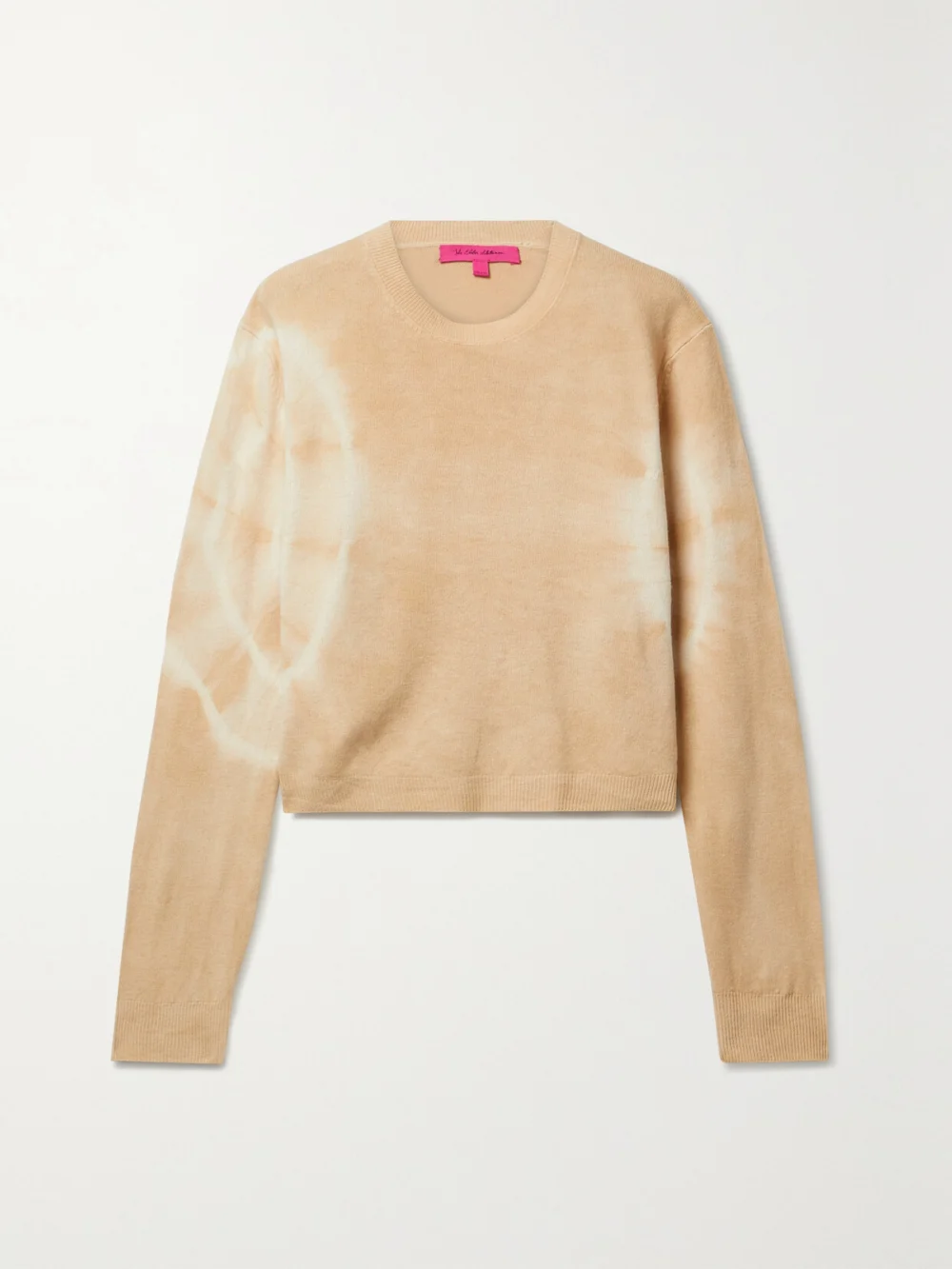The Elder Statesman Spiral City Tie-dyed Wool and Cashmere-blend Sweater in beige