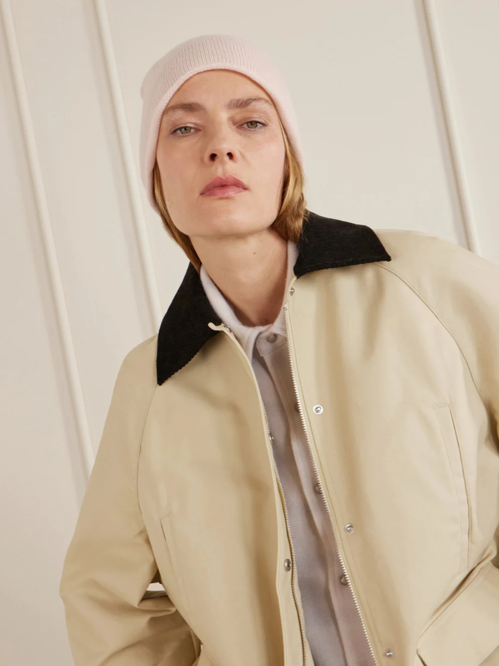 The Elder Statesman Stacked Cashmere Beanie, styled view