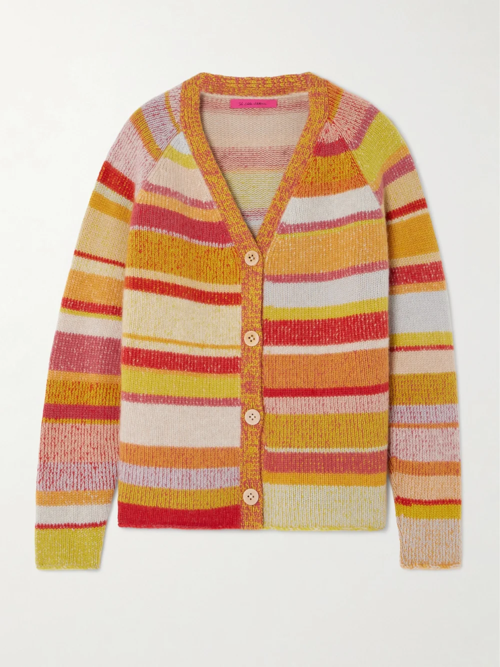 The Elder Statesman Striped Cashmere Cardigan in multi