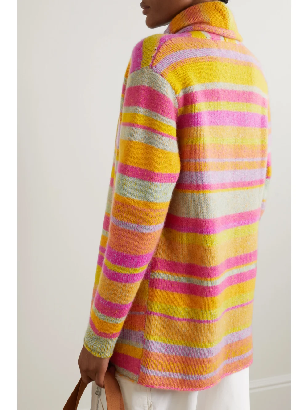 Back view of The Elder Statesman Striped Cashmere Cardigan