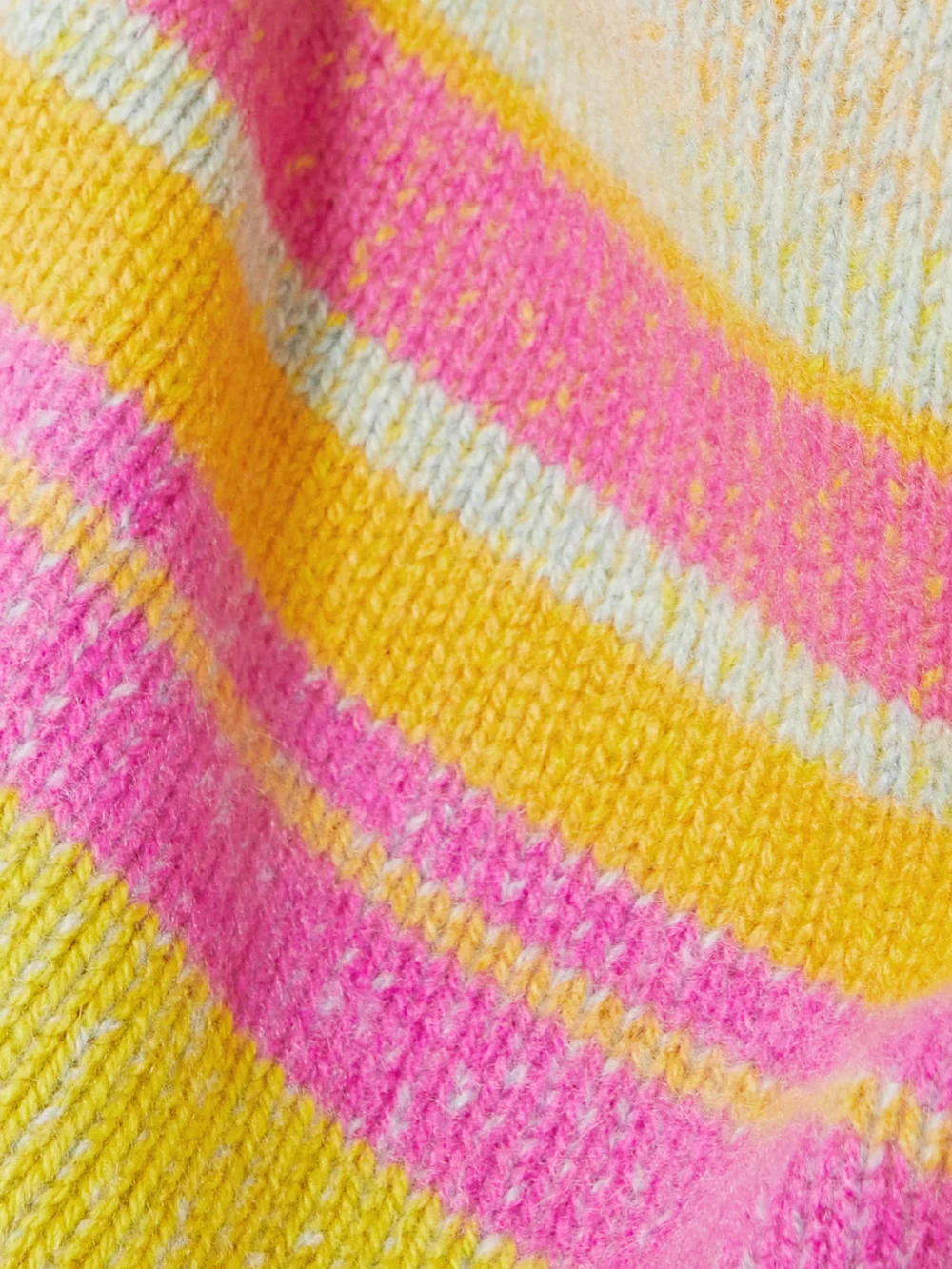 Close-up detail of The Elder Statesman Striped Cashmere Cardigan