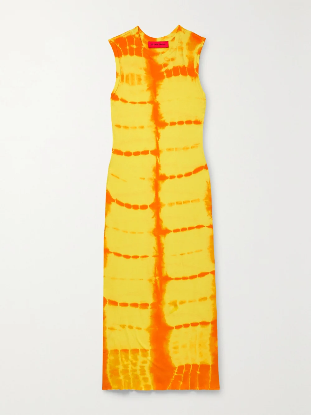 The Elder Statesman Tie-dyed Cotton and Cashmere-blend Jersey Midi Dress in yellow