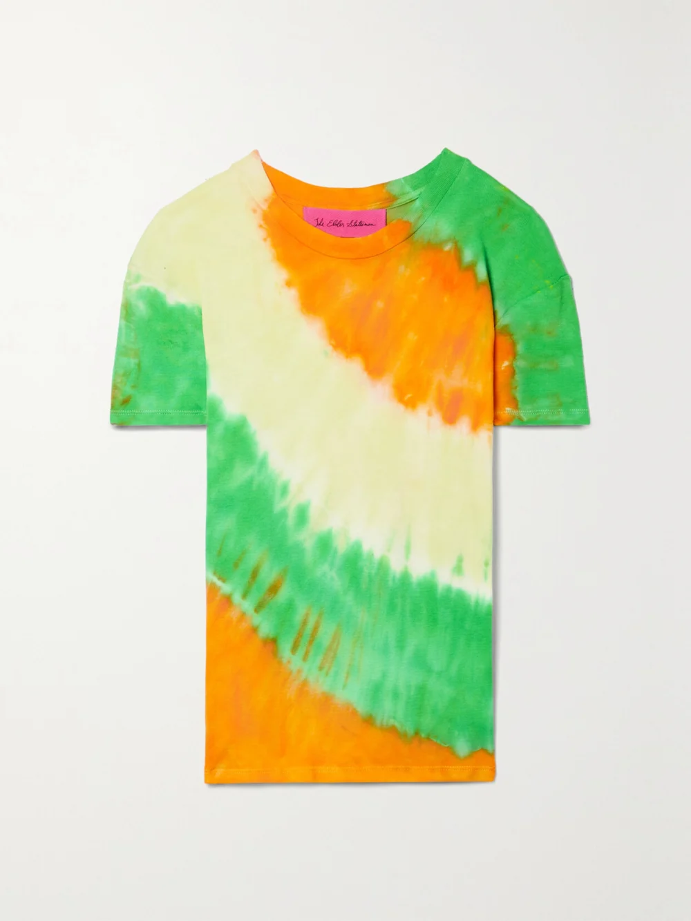The Elder Statesman Tri Void Tie-dyed Cotton and Cashmere-blend Jersey T-shirt in green