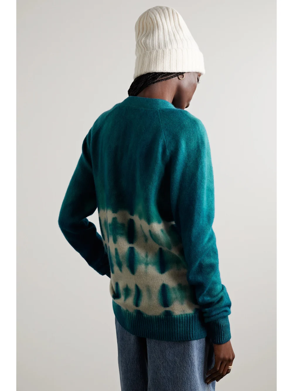 Back view of The Elder Statesman Vision Tie-dyed Cashmere Cardigan