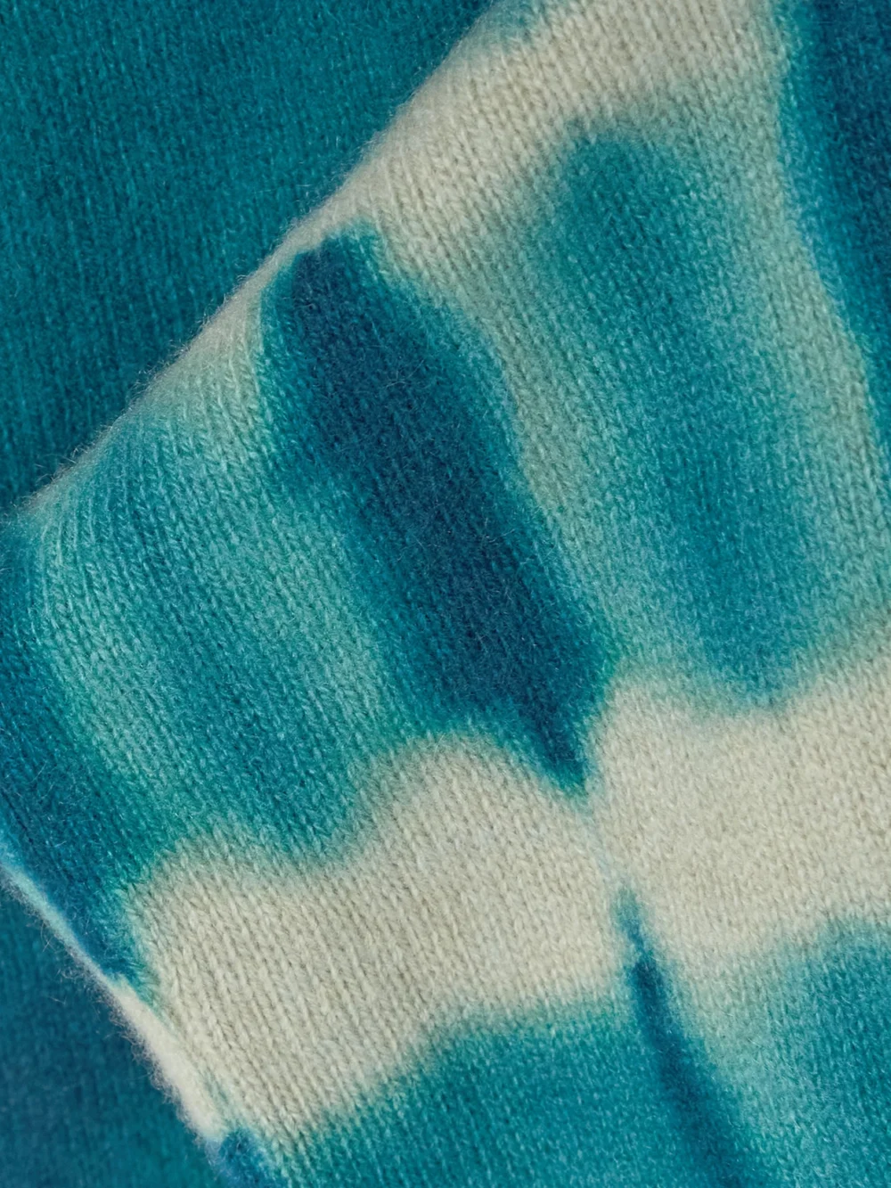 Close-up detail of The Elder Statesman Vision Tie-dyed Cashmere Wide-leg Pants
