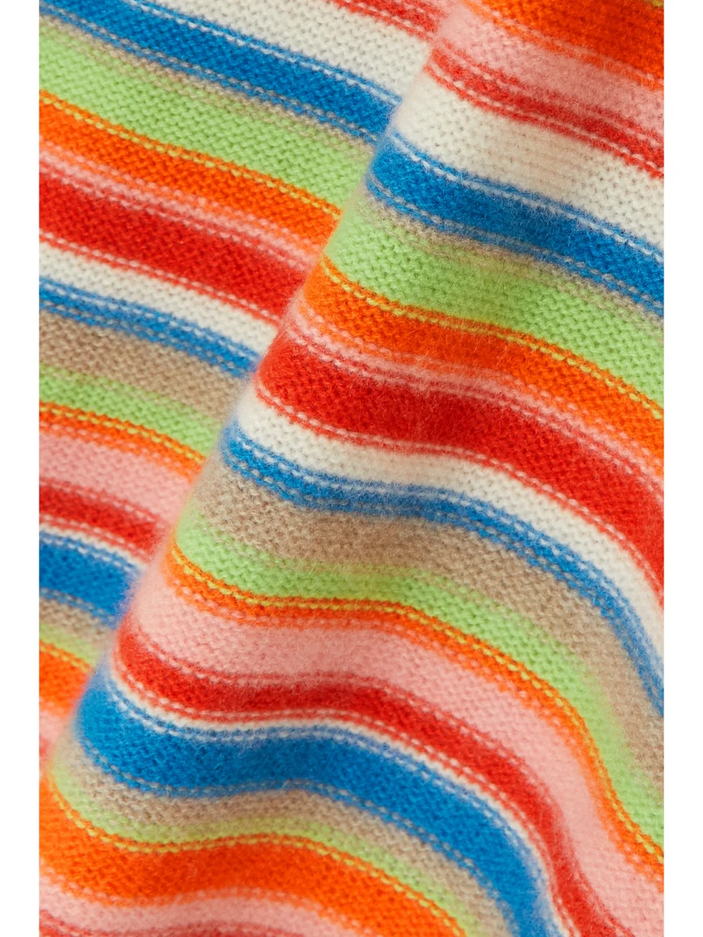 Close-up detail of The Elder Statesman Vista Striped Cashmere Maxi Dress