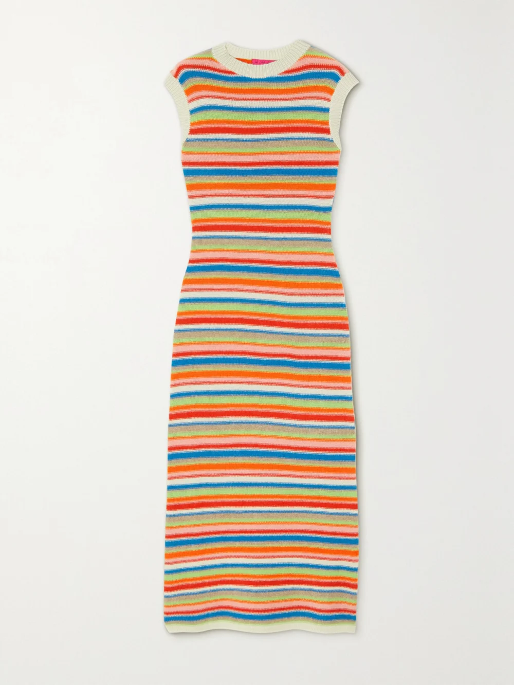 The Elder Statesman Vista Striped Cashmere Maxi Dress in orange