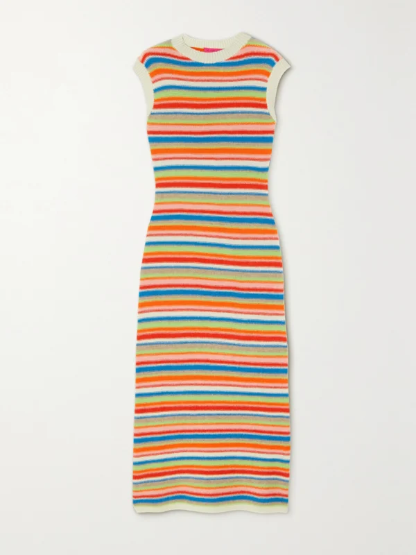 The Elder Statesman Vista Striped Cashmere Maxi Dress