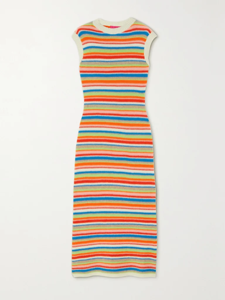 The Elder Statesman Vista Striped Cashmere Maxi Dress