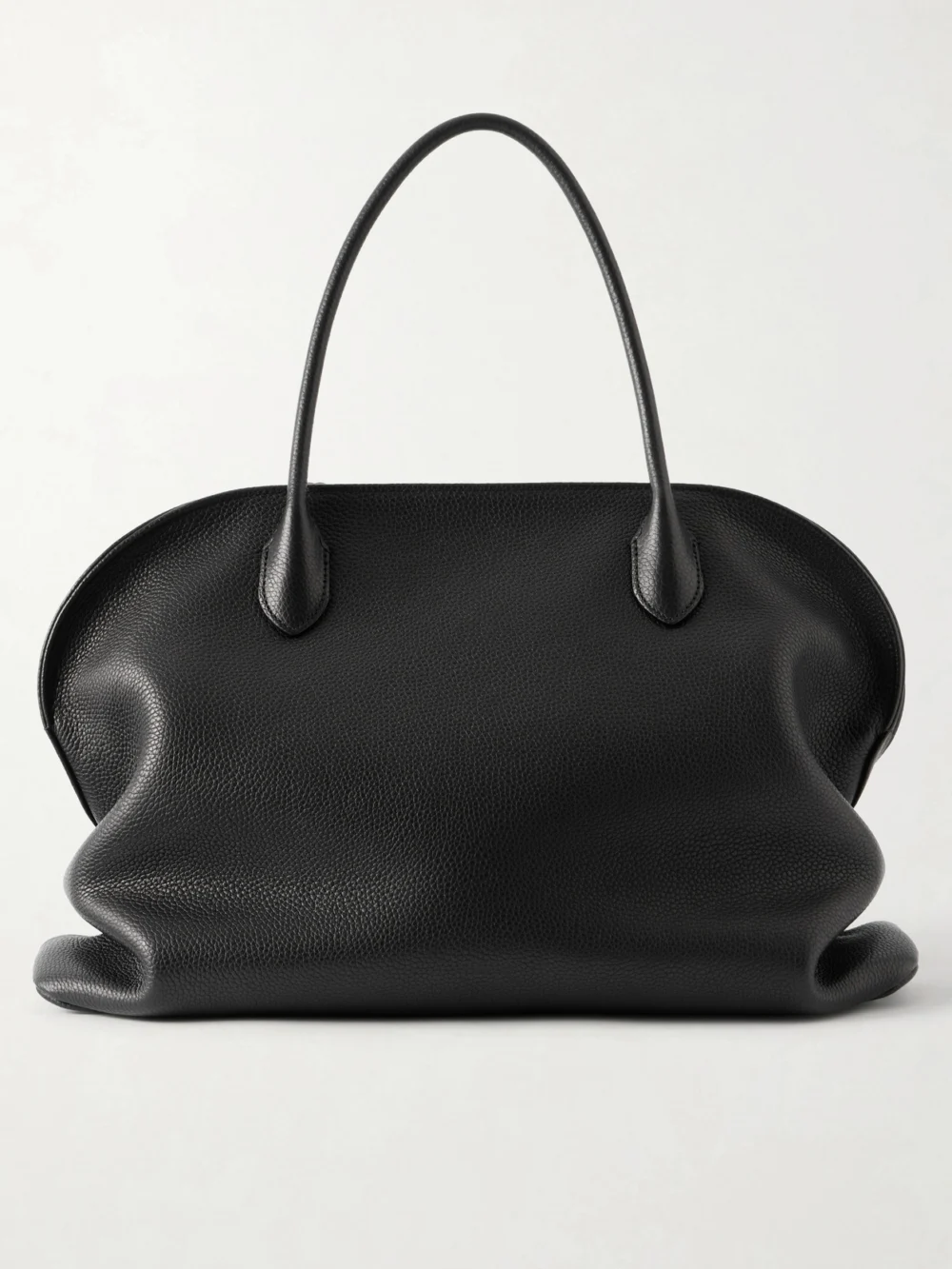 The Row Agnes 15 Textured-leather Weekend Bag in black