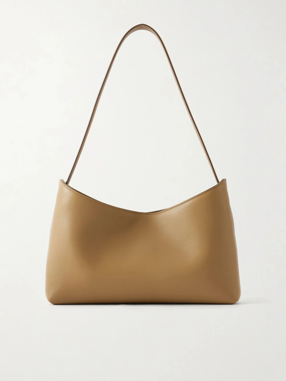 The Row Alma Baguette Leather Shoulder Bag in mustard