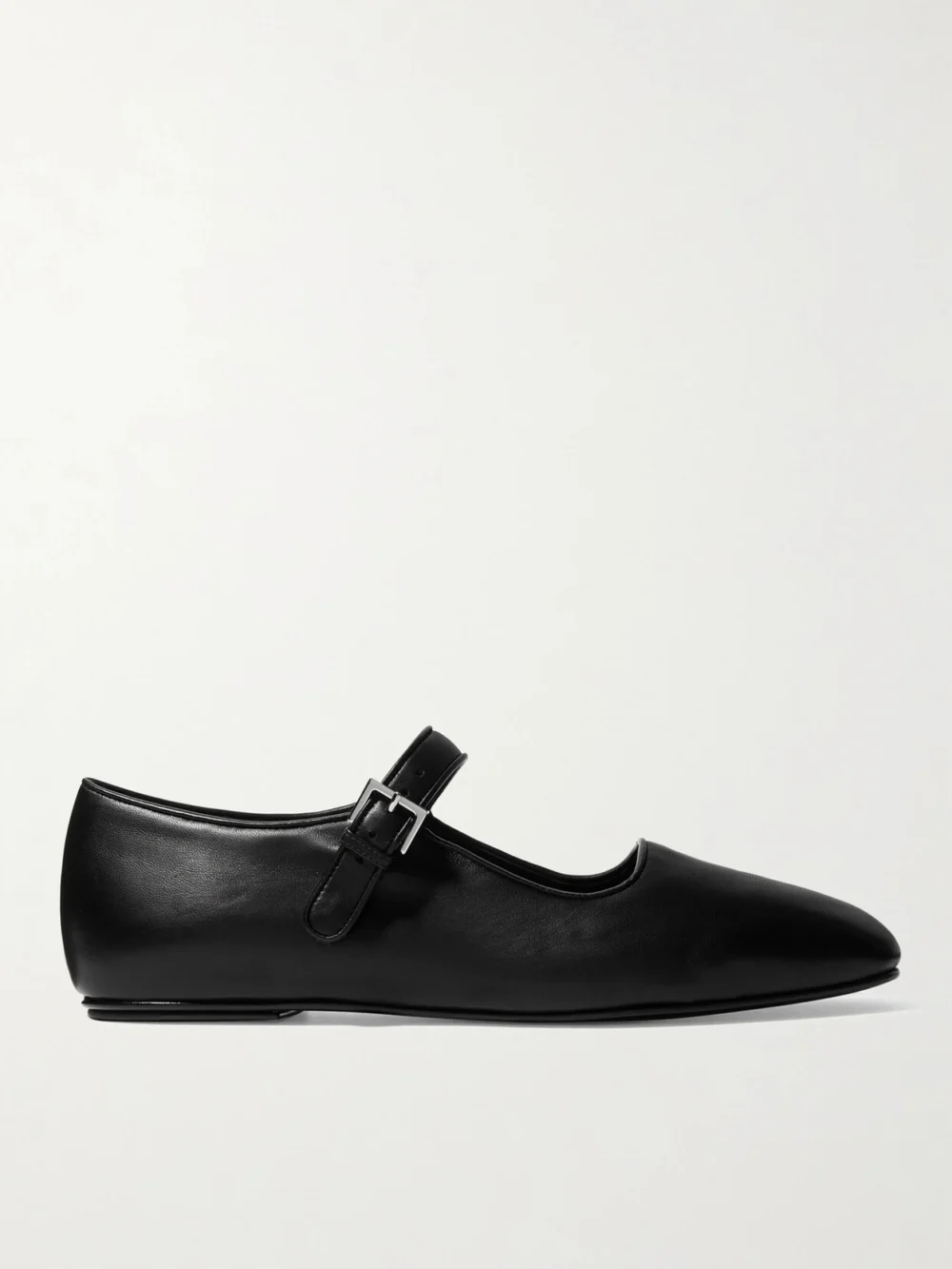 The Row Ava Leather Mary Jane Ballet Flats in black