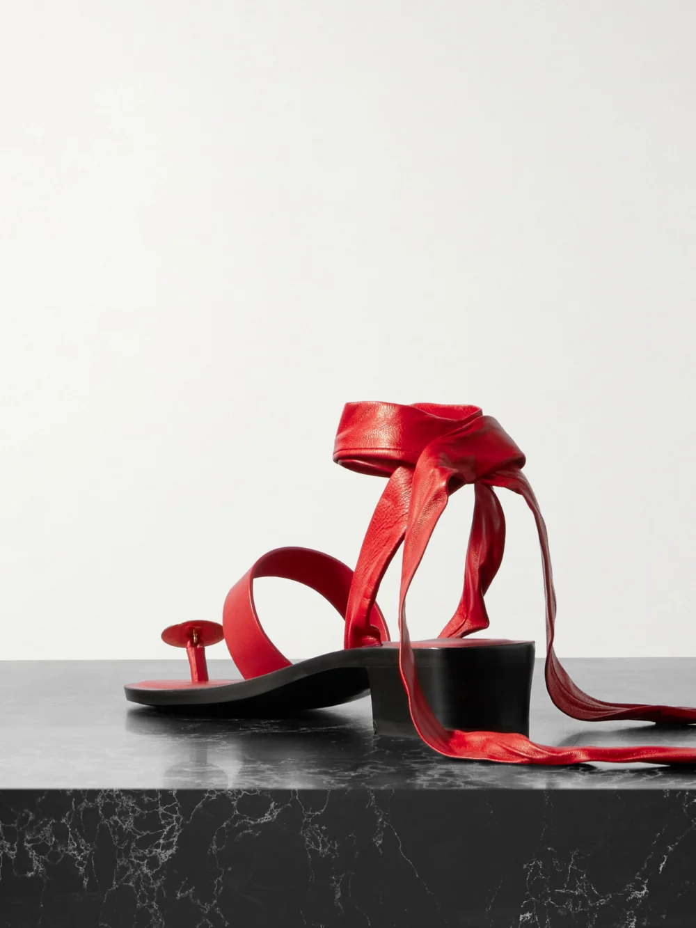 Back view of The Row Band Embellished Leather Sandals