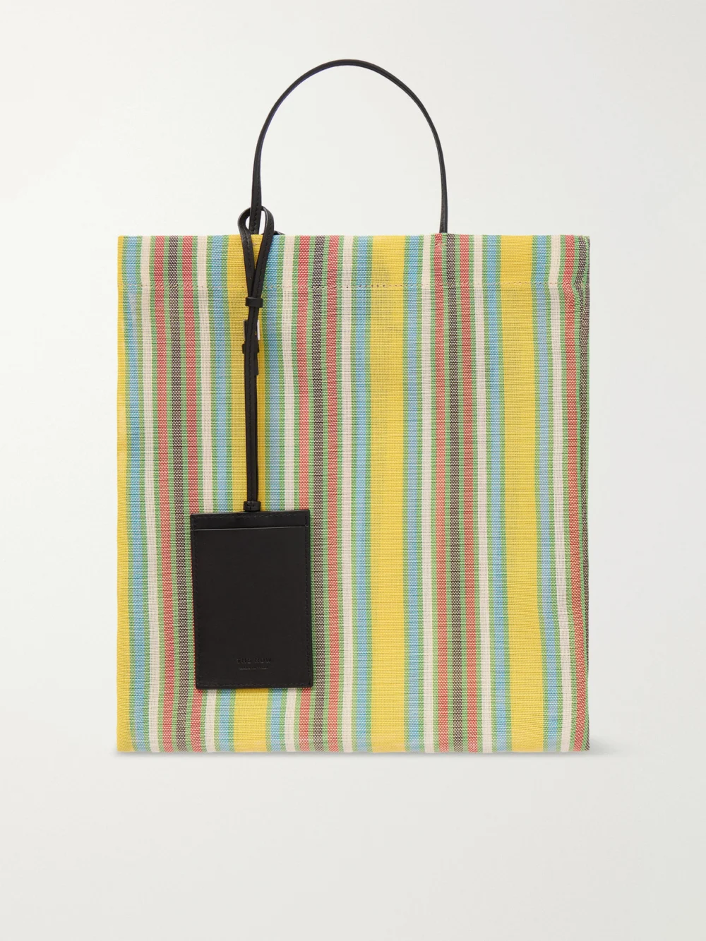 The Row Barn Mini Leather-trimmed Canvas Tote in multi