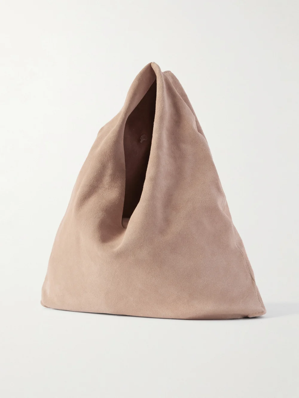 Back view of The Row Bindle Small Suede Shoulder Bag