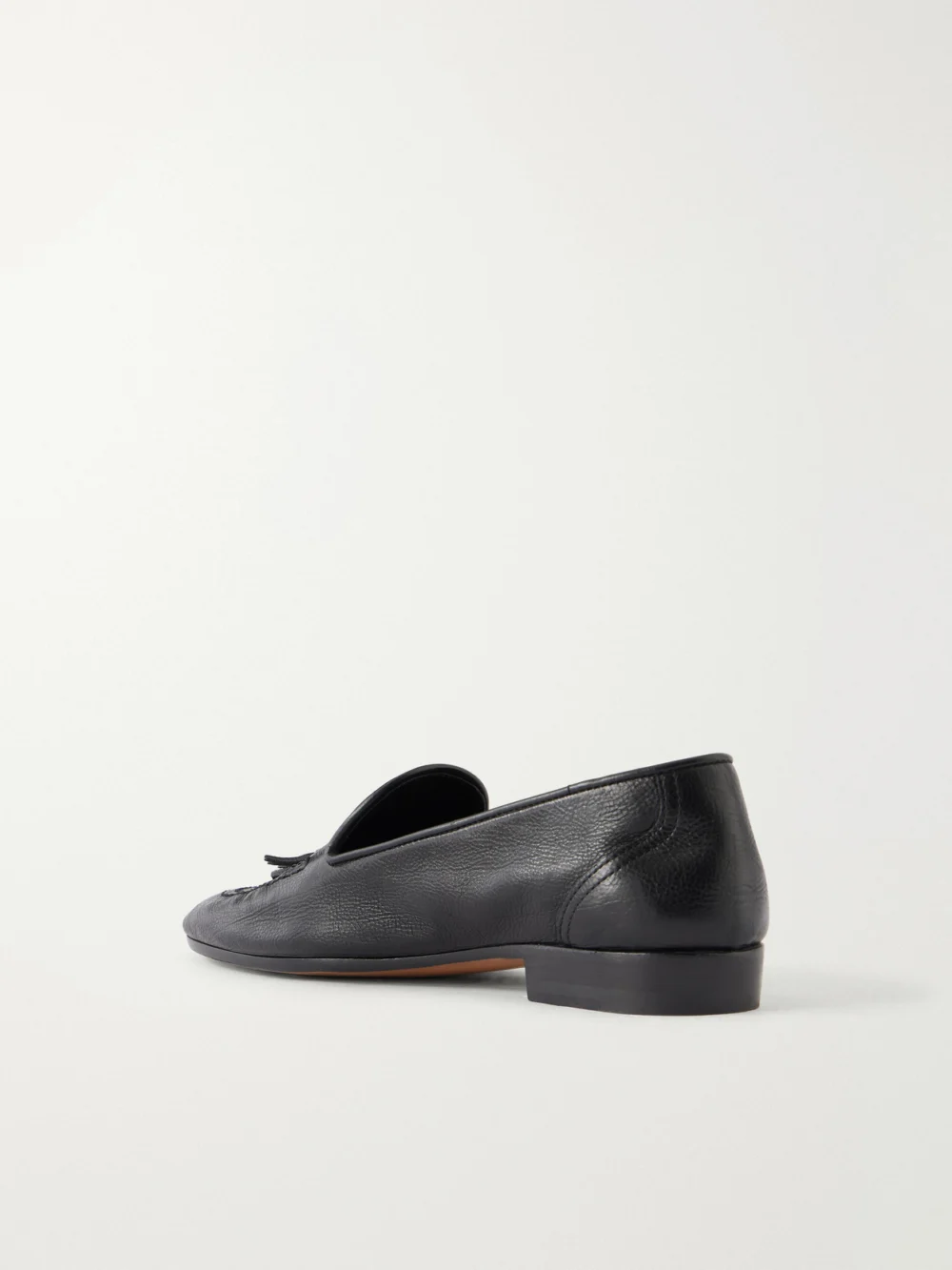 Back view of The Row Caden Tasseled Leather Loafers