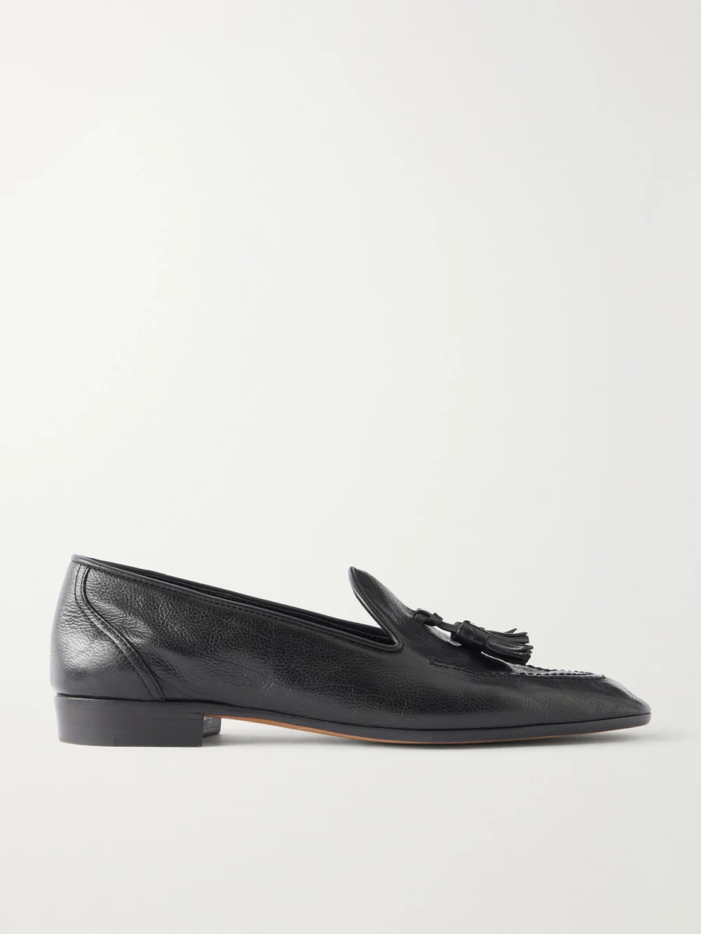 The Row Caden Tasseled Leather Loafers in black
