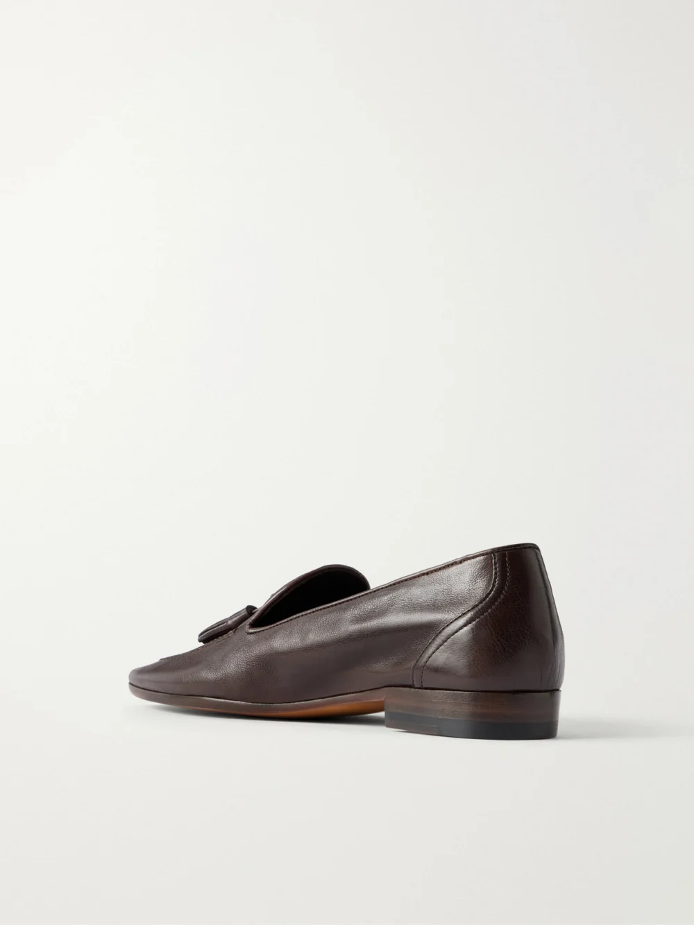 Back view of The Row Caden Tasseled Leather Loafers