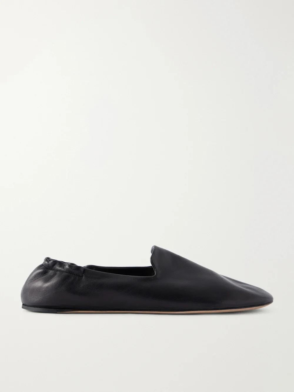 The Row Casa Leather Loafers in black