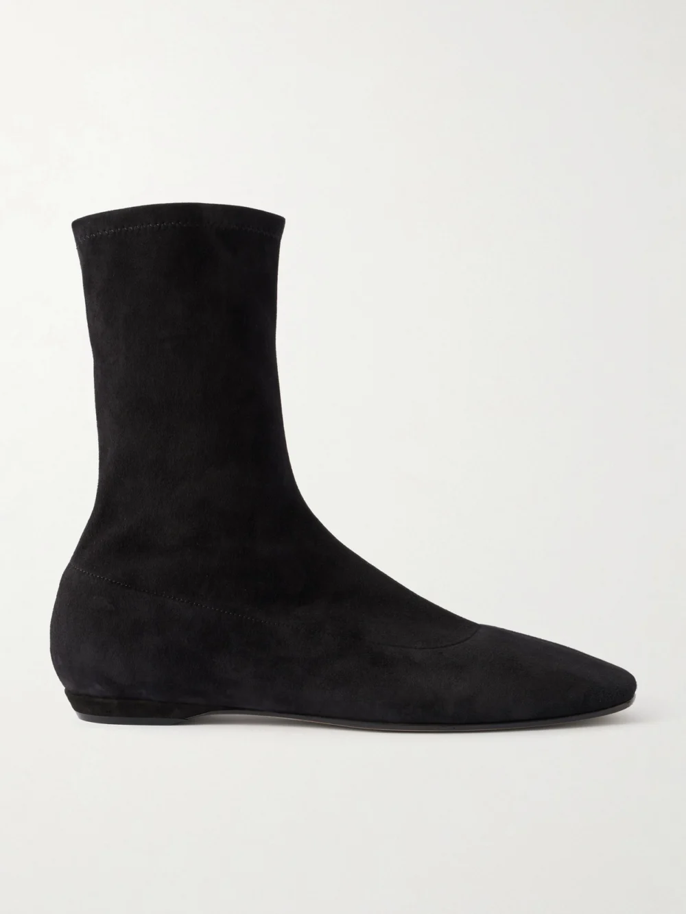 The Row Cindy Suede Ankle Boots in black