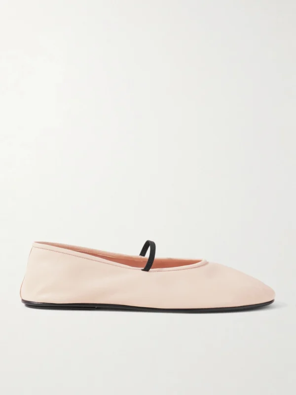 The Row Elastic Leather Ballet Flats