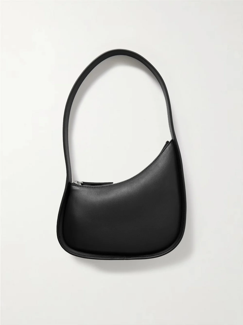 The Row Half Moon Leather Shoulder Bag in black