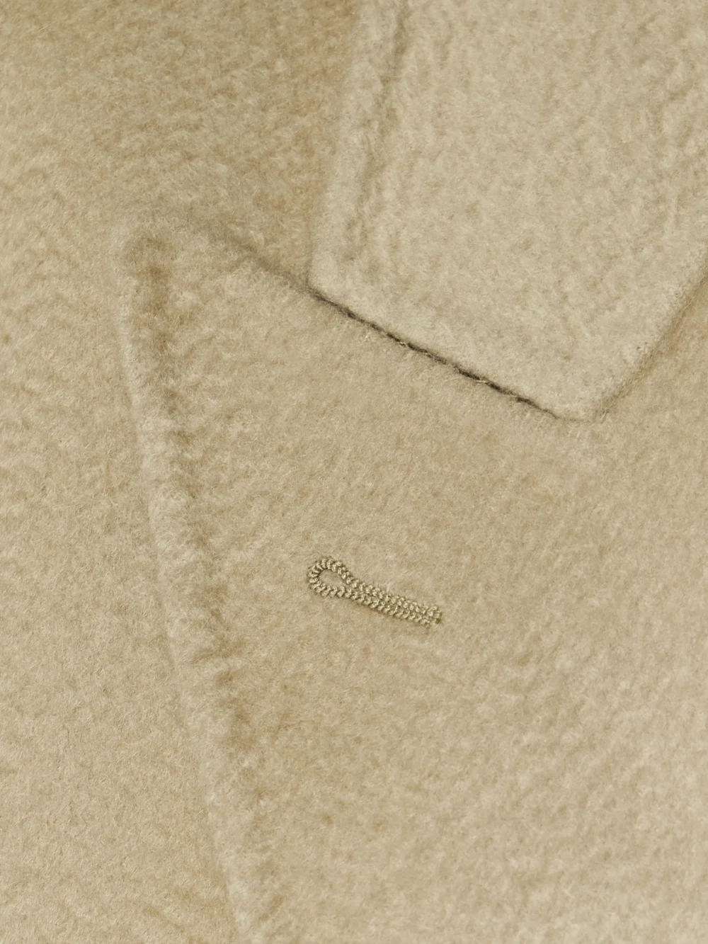 Close-up detail of The Row Hariet Oversized Double-breasted Brushed-cashmere Coat