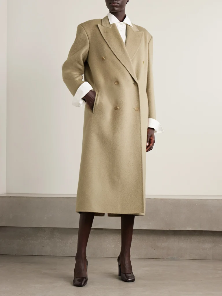 The Row Hariet Oversized Double-breasted Brushed-cashmere Coat