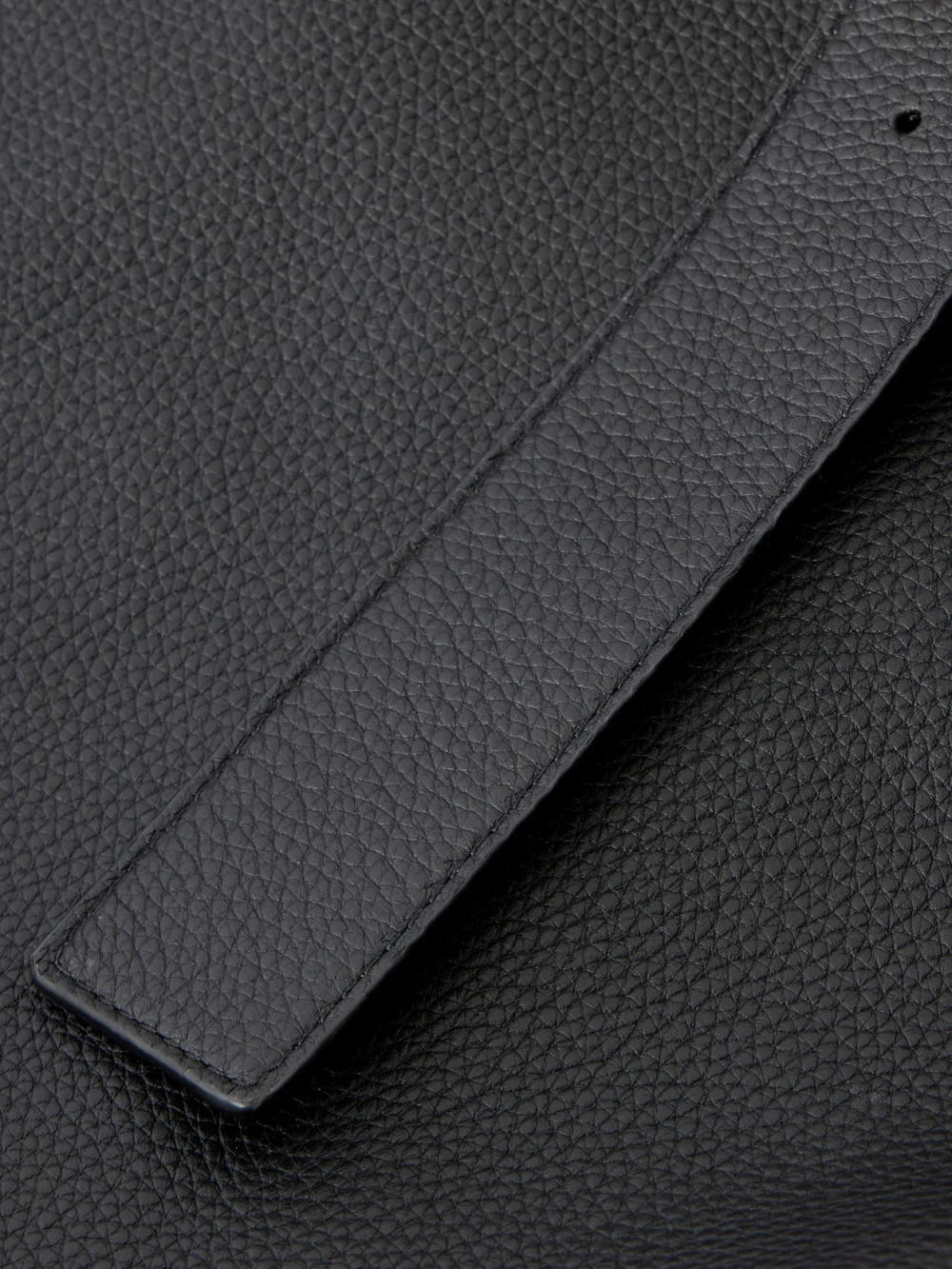 Close-up detail of The Row Jean Leather Shoulder Bag