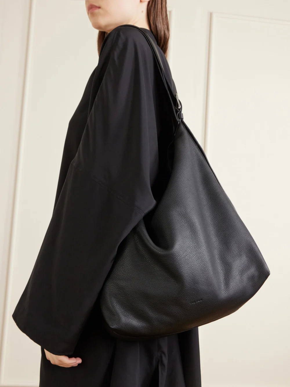 The Row Jean Leather Shoulder Bag, styled view