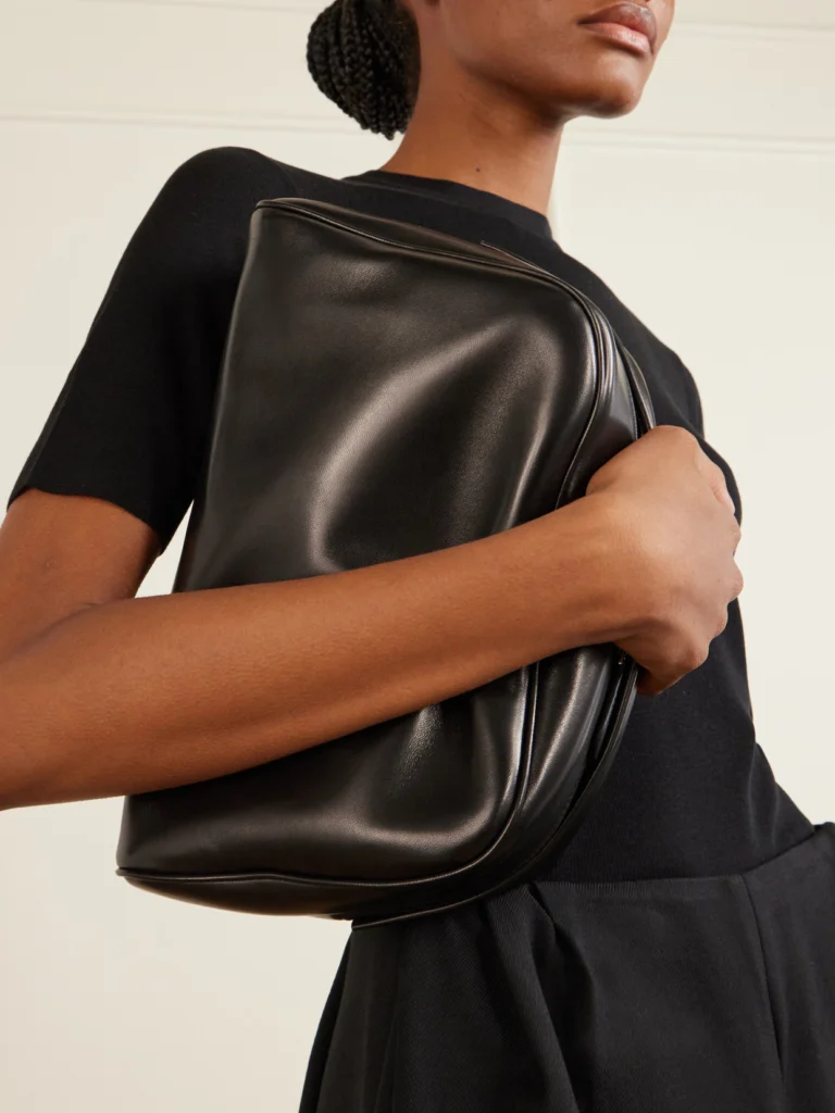The Row Leila Leather Clutch