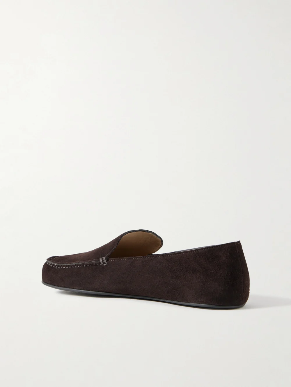 Back view of The Row Leo Suede Loafers