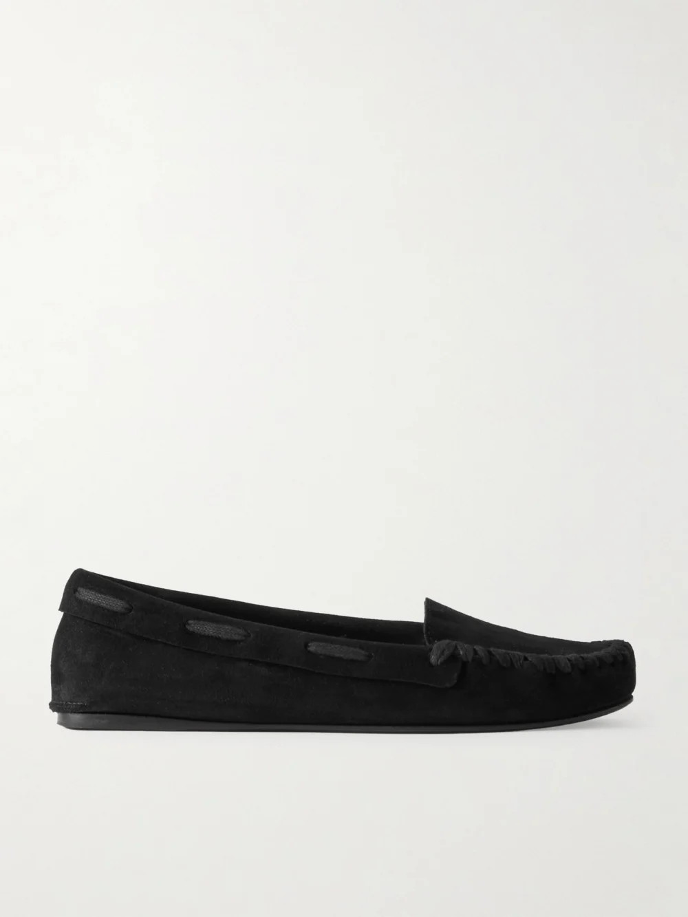 The Row Mabel Suede Loafers in black