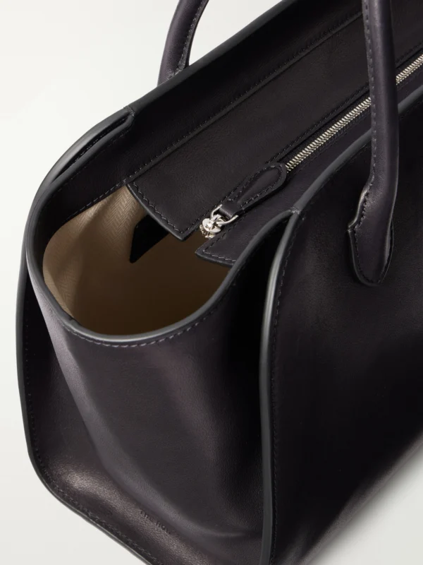 Close-up detail of The Row Marlo 12 Textured-leather Tote