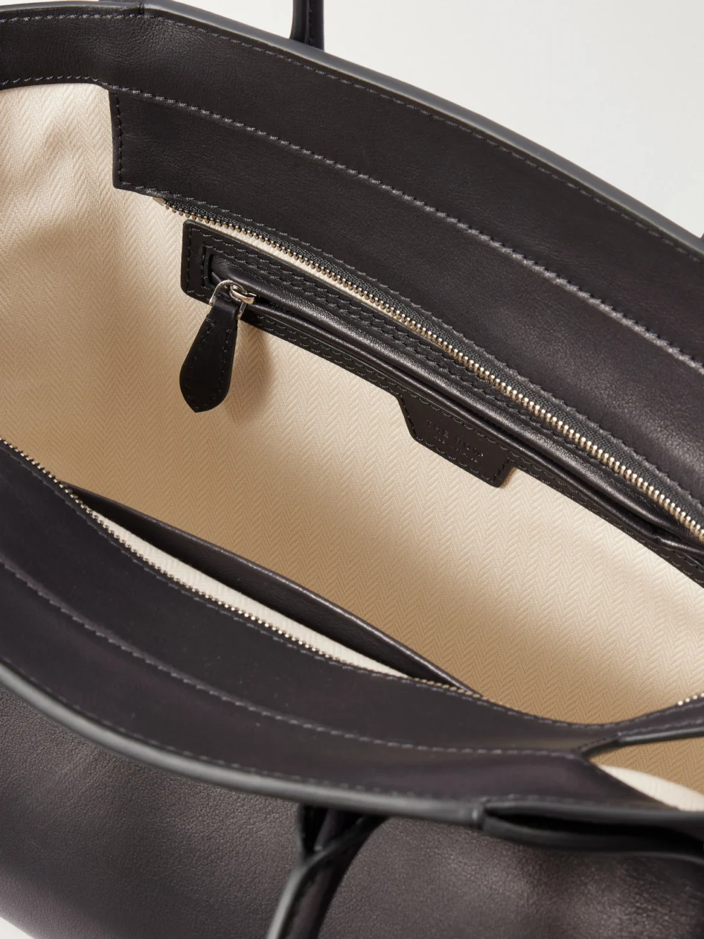 The Row Marlo 12 Textured-leather Tote, another view