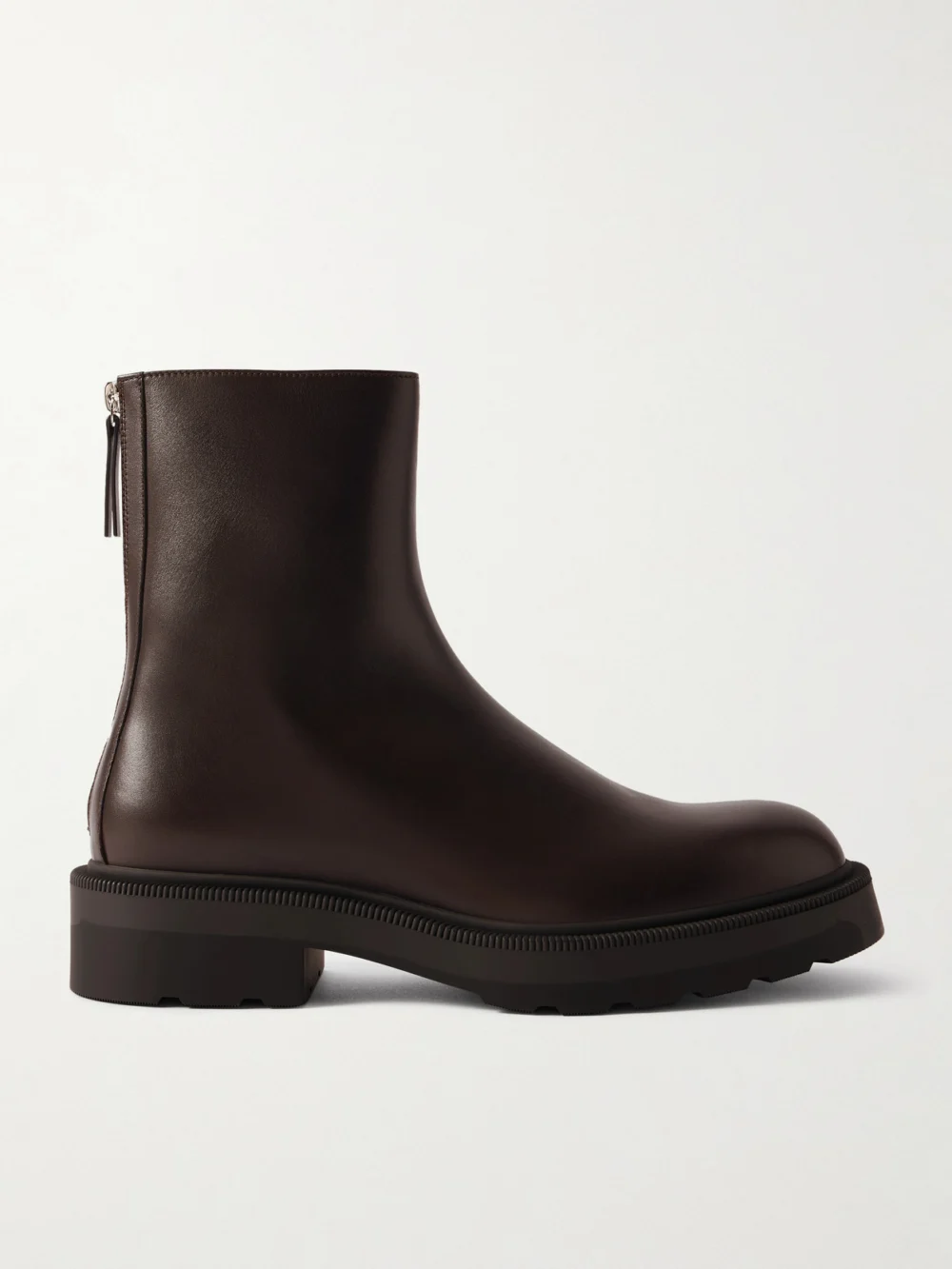 The Row Nobilis Leather Ankle Boots in brown