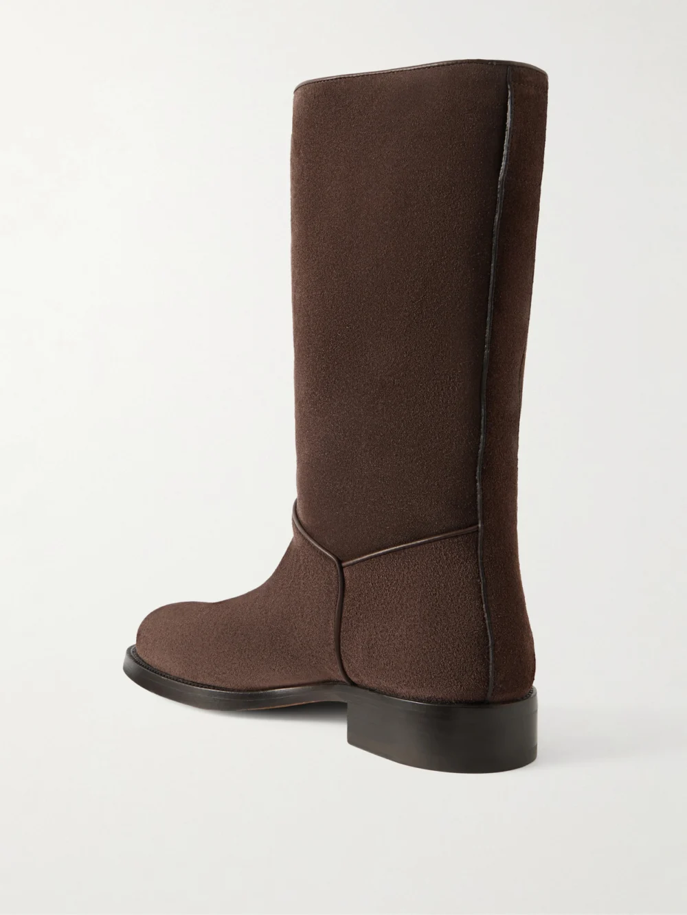 Back view of The Row Nobilis Leather Ankle Boots