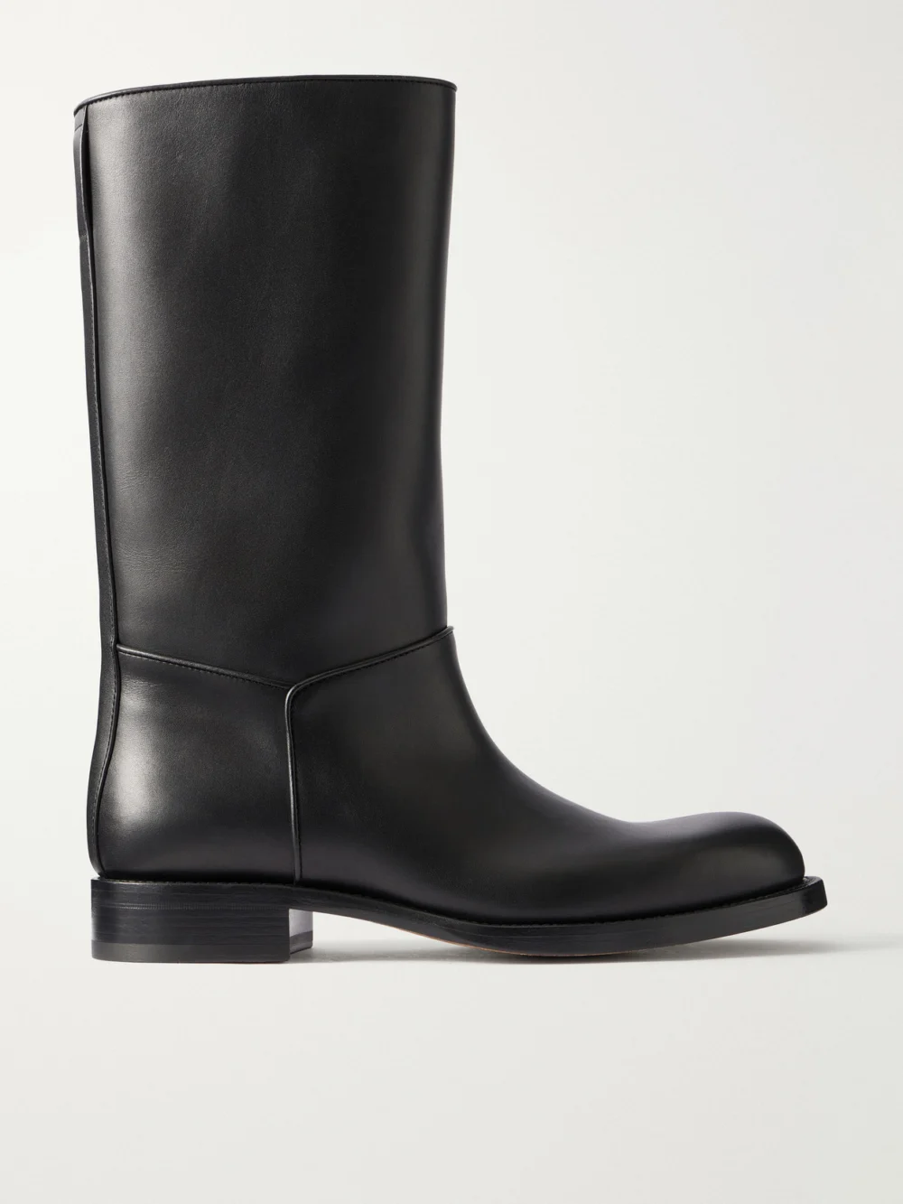 The Row Nobilis Leather Knee Boots in black